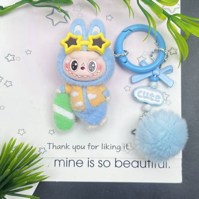 Wholesale flocked cute doll keychain pendant