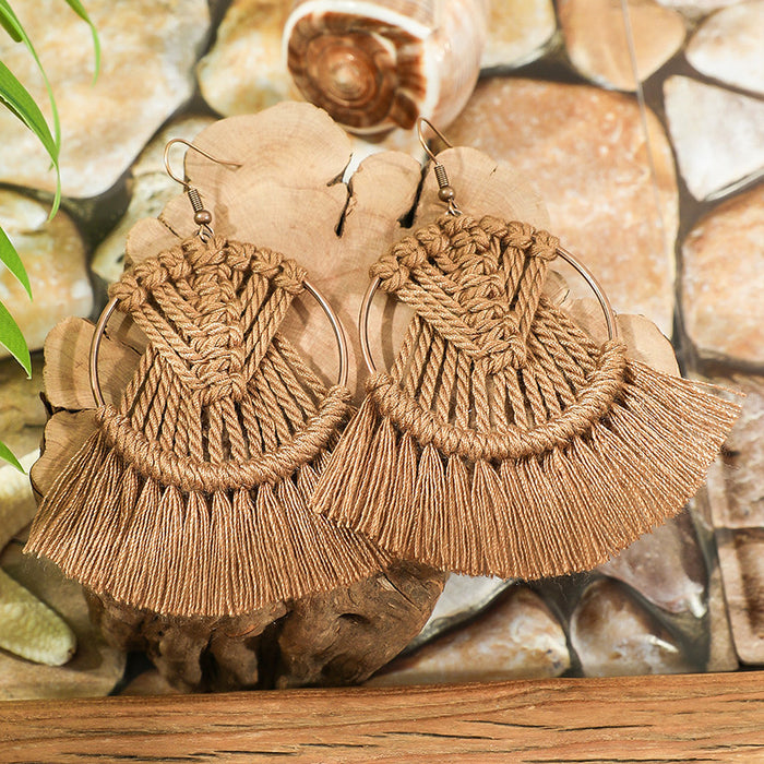Wholesale Zinc Alloy Bohemian Tassel Earrings - Trendy Fashion Jewelry