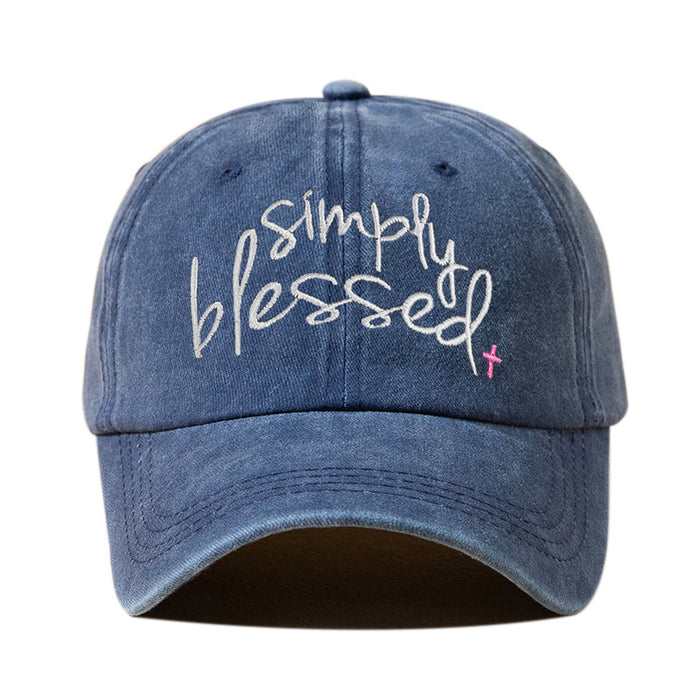 Wholesale Polyester Embroidered English Letters Washed Distressed Baseball Cap JDC-FH-BDe006