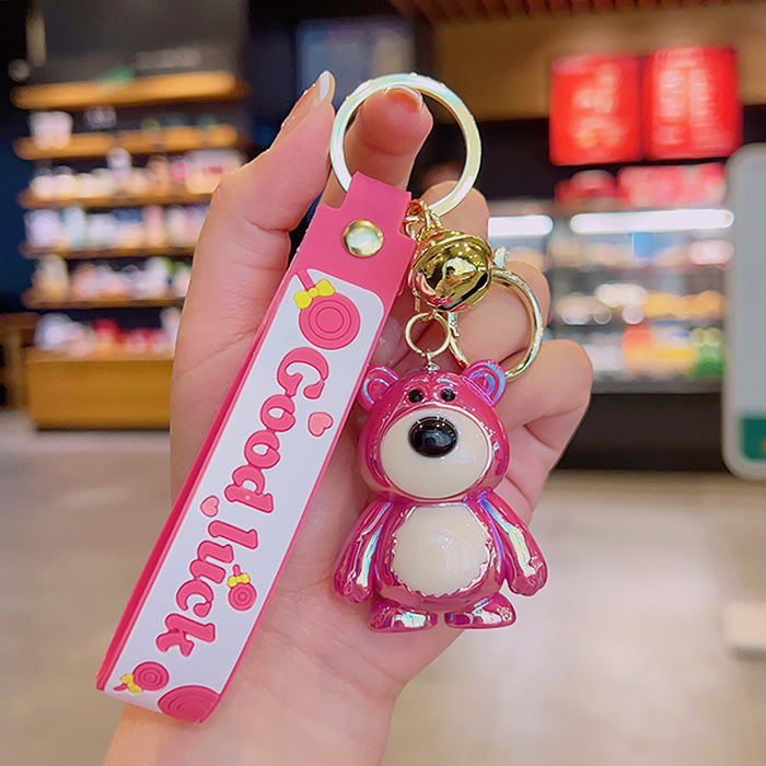 Wholesale Electroplating Creative Cartoon Cute Bear Acrylic Keychain JDC-KC-YD088