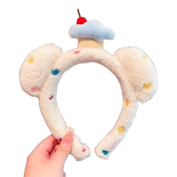 Wholesale Cute Plush Cat Ear Headband Face-Washing Hairband  for Women