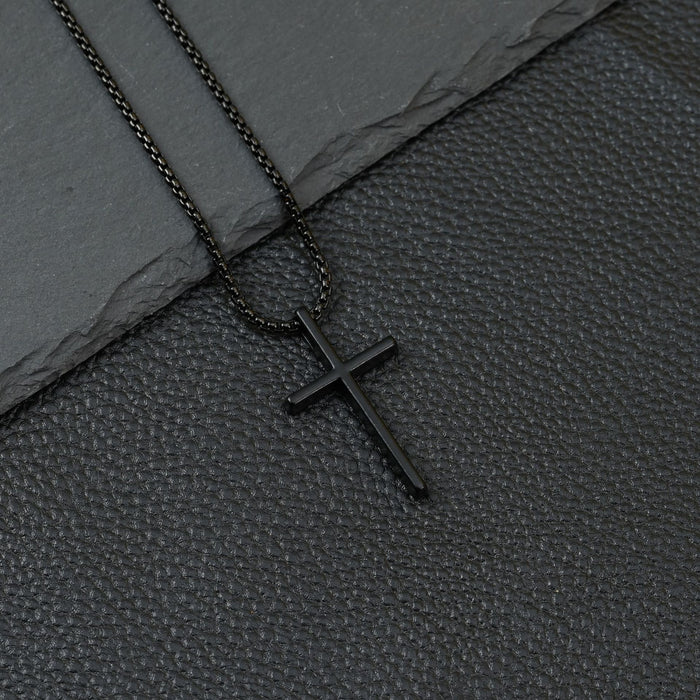 Wholesale Titanium steel cross necklace trendy and personalized smooth stainless steel pendant accessory