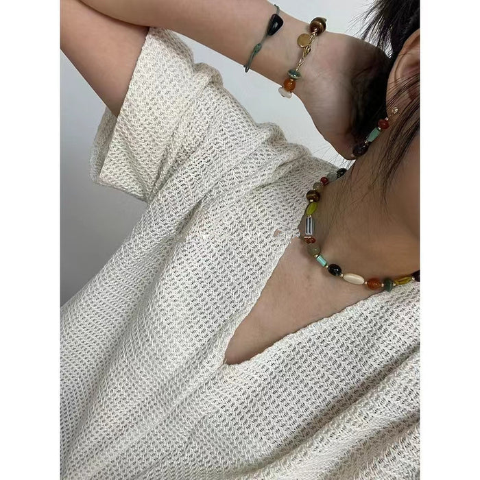 Wholesale Handmade bead retro fashionable natural shell necklace with a niche design