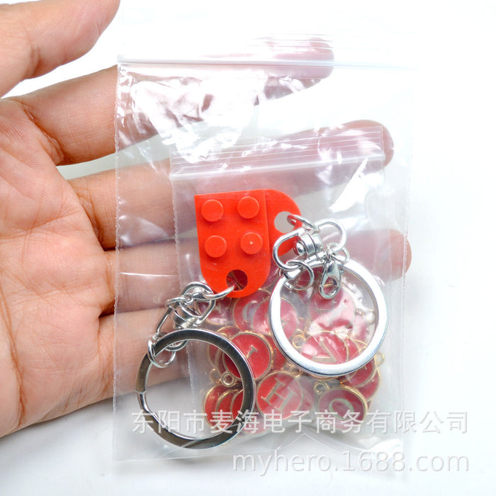 Wholesale Alloy Letter Pendant 2 in 1 Detachable Love Building Block Keychain JDC-KC-Maih003