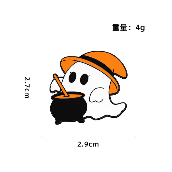 Wholesale  Ghost Pumpkin Brooch Cute Creative Metal Badge Pin Buckle Clothes Bag Versatile Accessories Medal
