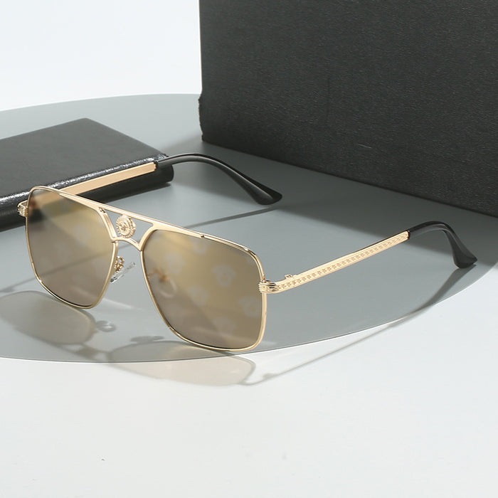 Wholesale Box sunglasses, women's metal frame sunglasses, imitation brand glasses, sunscreen sunglasses