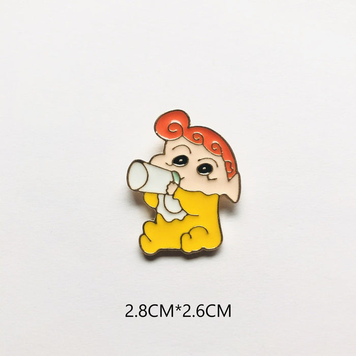 Wholesale Brooch, alloy badge, cute couple accessories, anti glare women's accessories around the perimeter