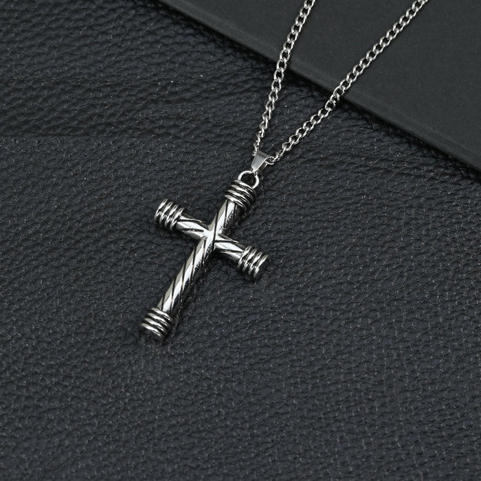 Wholesale Necklace Accessories Street Cross Personalized Alloy Pendant Sweater Chain