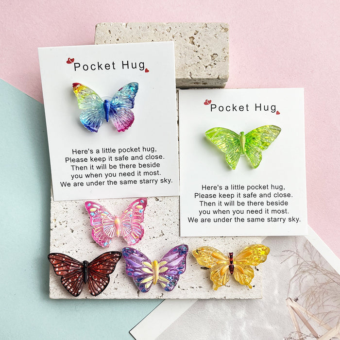 Wholesale gradient butterfly pocket Decorations hug card