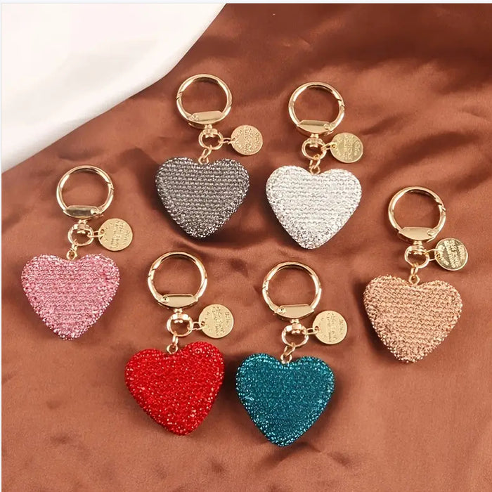 Wholesale Love Car Keychain Creative Diamond Love Earphone Case Bag Pendant Text Metal Tag Bag Accessories
