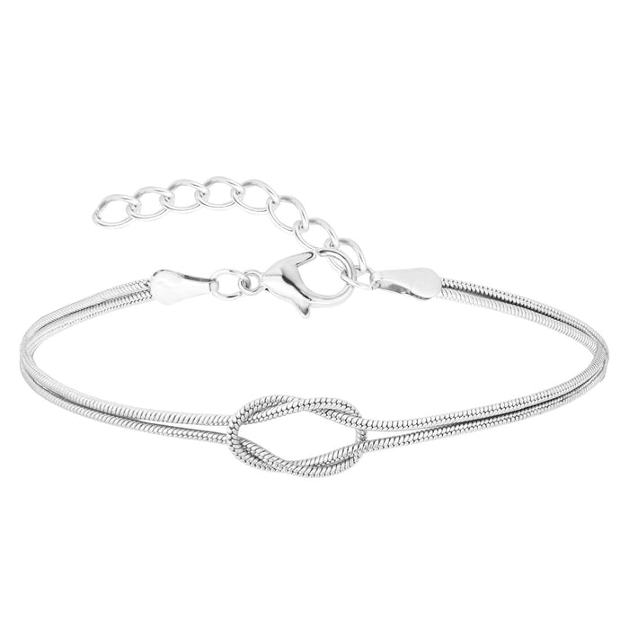 Wholesale Gold Love Knot Snake Bone Bracelet Unisex Infinity Heart Hand Chain Copper