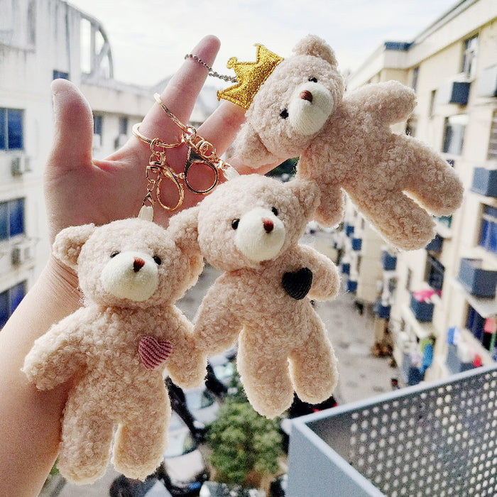 Wholesale Pearl Plush Teddy Bear Plush Toy Keychain Pendant Kindergarten Toy Small Gift Wedding Event JDC-KC-RC001