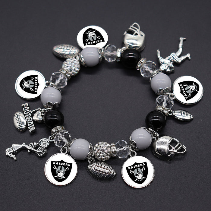 Wholesale Soccer Team Stretch Beaded Bracelet Unisex Steelers Saints