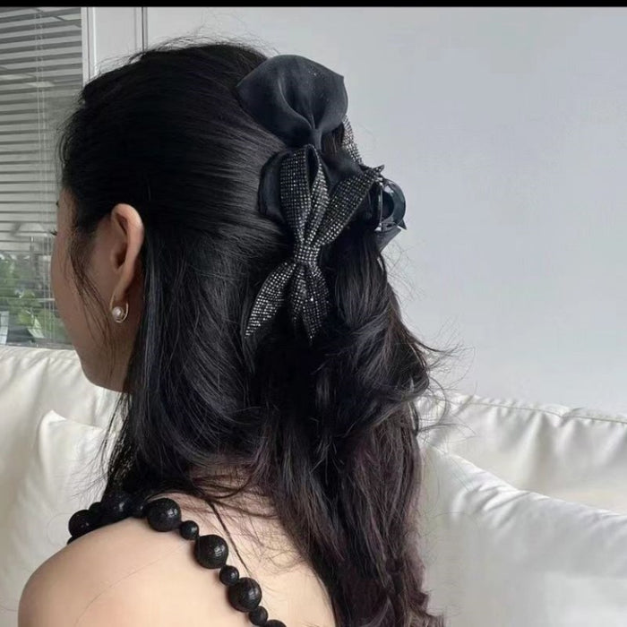 Wholesale bow rhinestone hair clip hair high shark clip back hair clip headdress
