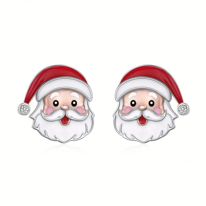 Wholesale Christmas  Cute Hat Earrings Cartoon Diamond Set Simple Earrings