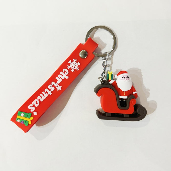 Wholesale PVC Christmas Snowman Cartoon Doll Keychain JDC-KC-WuYi083