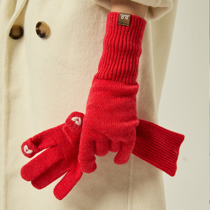 Wholesale Cute Knitted Open Finger Flip Cover Gloves