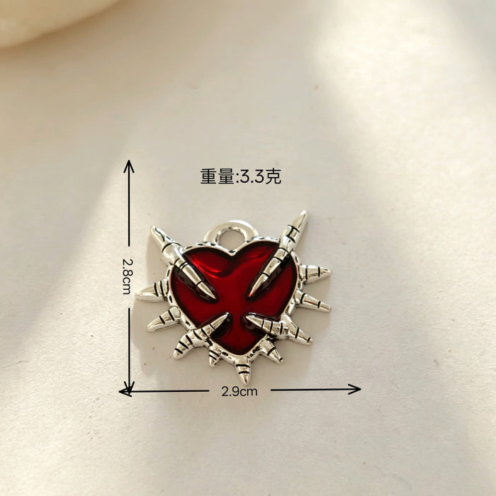 Wholesale Gothic  n Heart Metal Pendants Black Alloy DIY Jewelry Accessories For Bracelet Necklace Earrings