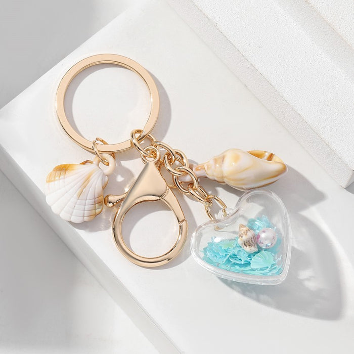 Wholesale Conch Shell Pearl Acrylic Keychain JDC-KC-RongRui036