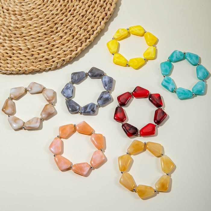 Wholesale Bohemian Irregular Acrylic Colorful Bracelet for Anniversary Fashion Accessory MOQ≥2