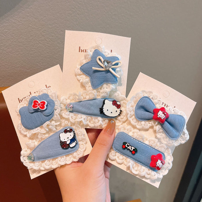 Wholesale Children' s cat denim hair clip
