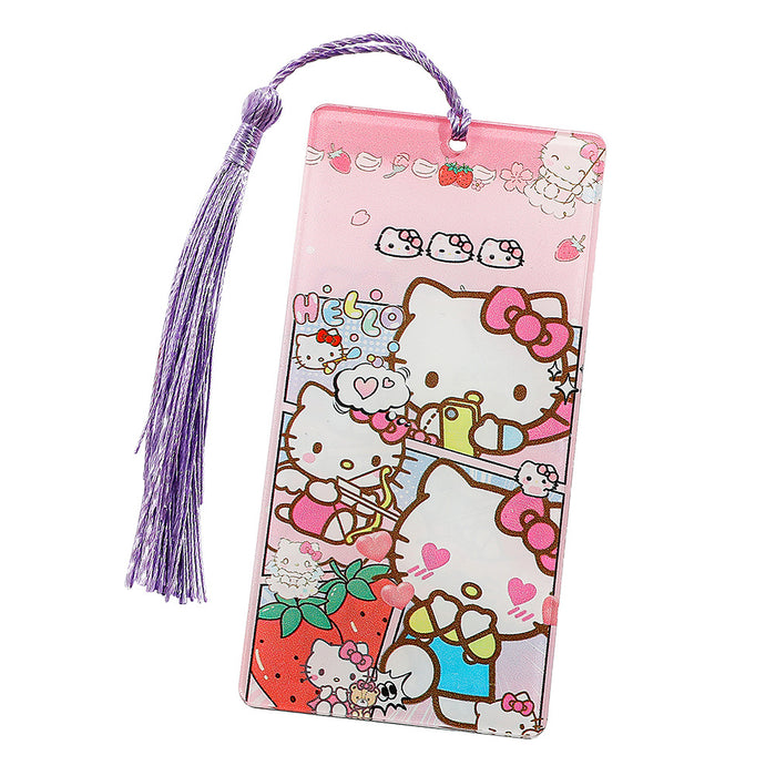 Wholesale cartoon cute cat acrylic tassel bookmark
