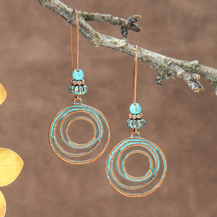 Wholesale Bohemian Floral Tassel Earrings Jewelry Accessory Boutique Resale MOQ≥2