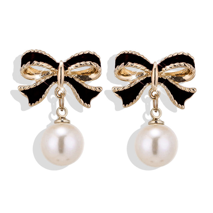 Wholesale S925 Silver Needle Oil Drops Earrings Internet Celebrity All-match Pearl Earrings