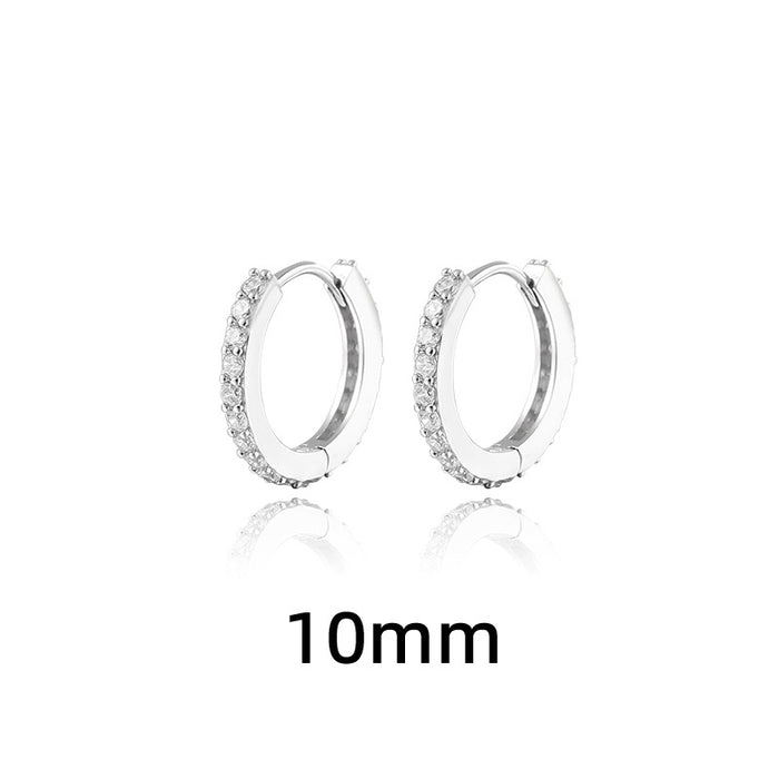 Wholesale Full diamond earrings, fashionable and classic circle zircon earrings, layered and worn