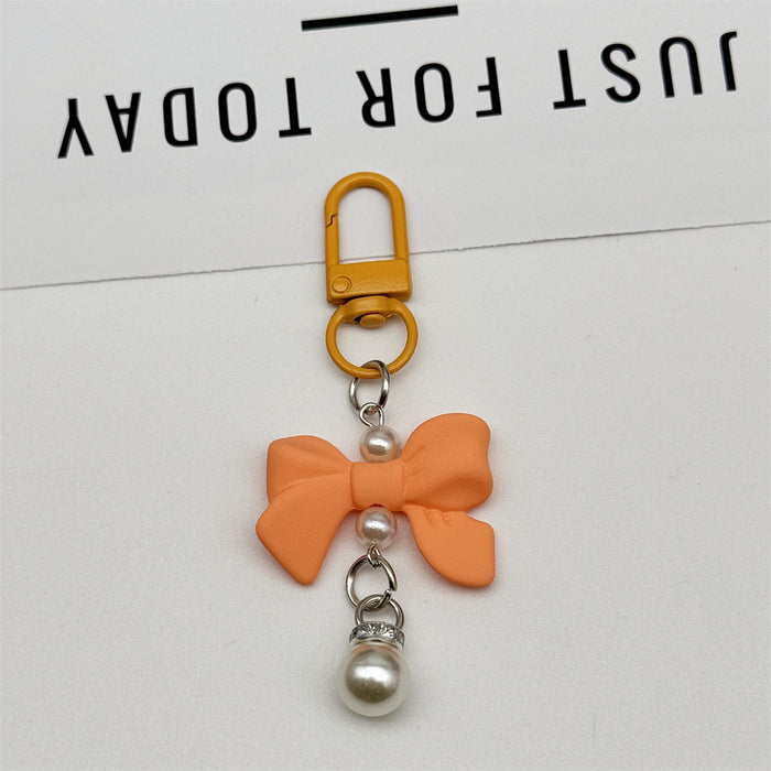 Wholesale Soft Touch Lacquer Bow Keychain Mixed Color Plastic Bag Charm MOQ≥2