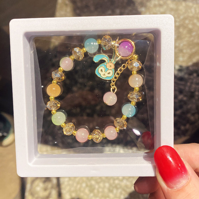 Wholesale Children' s Crystal Beaded Double Color Glaze Bracelet