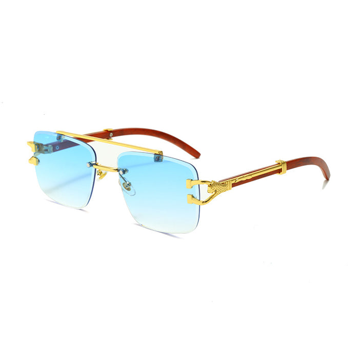 Wholesale Frameless sunglasses with cut edges, fashionable sunglasses