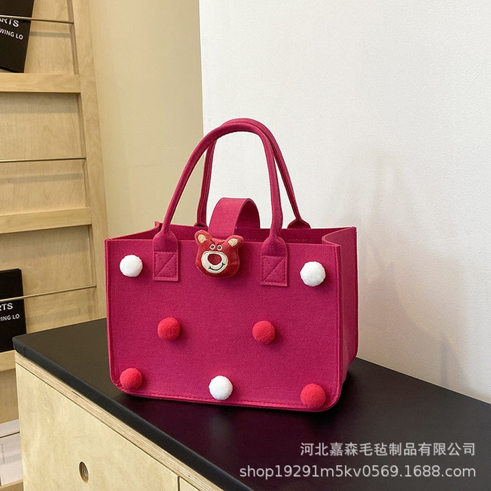 Wholesale Souvenir cartoon shopping bag portable 100-day banquet anniversary gift felt bag