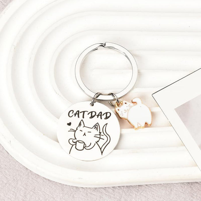 Wholesale Cute Cat Stainless Steel Keychain JDC-KC-JinZ001