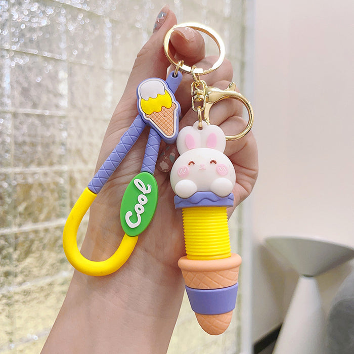 Wholesale Ice Cream Animal Plastic Keychain JDC-KC-ShuoT017