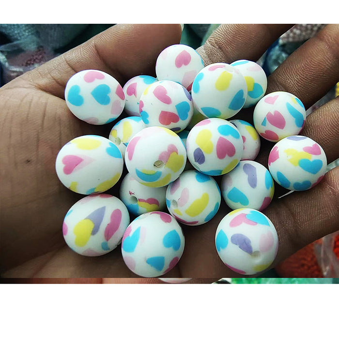 Wholesale 20pcs15mm Valentine's Day Printed Beads JDC-BDS-HongZhou007