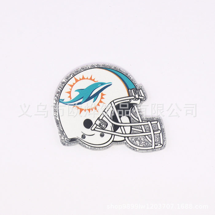 Wholesale 10pcs Cartoon Football Helmet Cartoon Acrylic DIY Patch Accessories JDC-FK-OuYie016