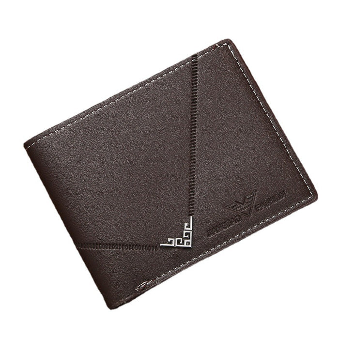 Wholesale Men's Simple Multi Slot Horizontal Splicing Leather Wallet JDC-WT-PC004