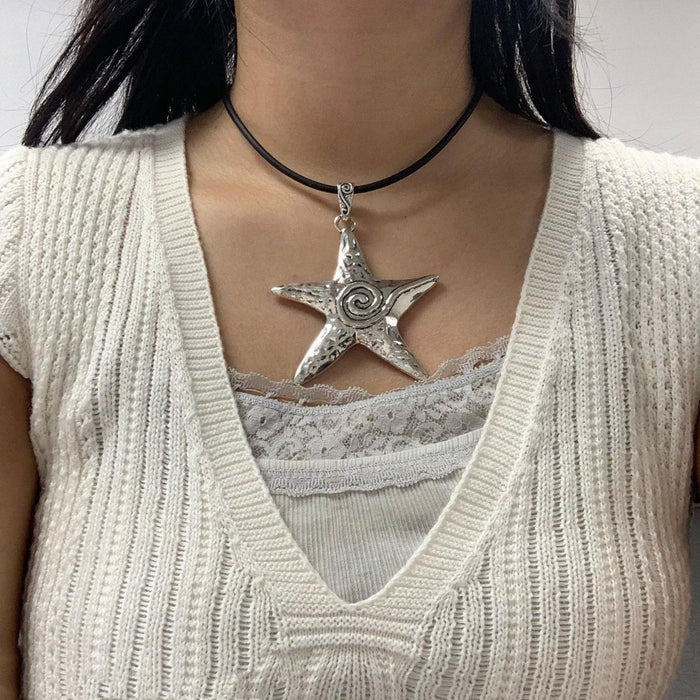 Wholesale Sea Star Necklace Cool Spice Girl Style Sub-culture Starfish Chain