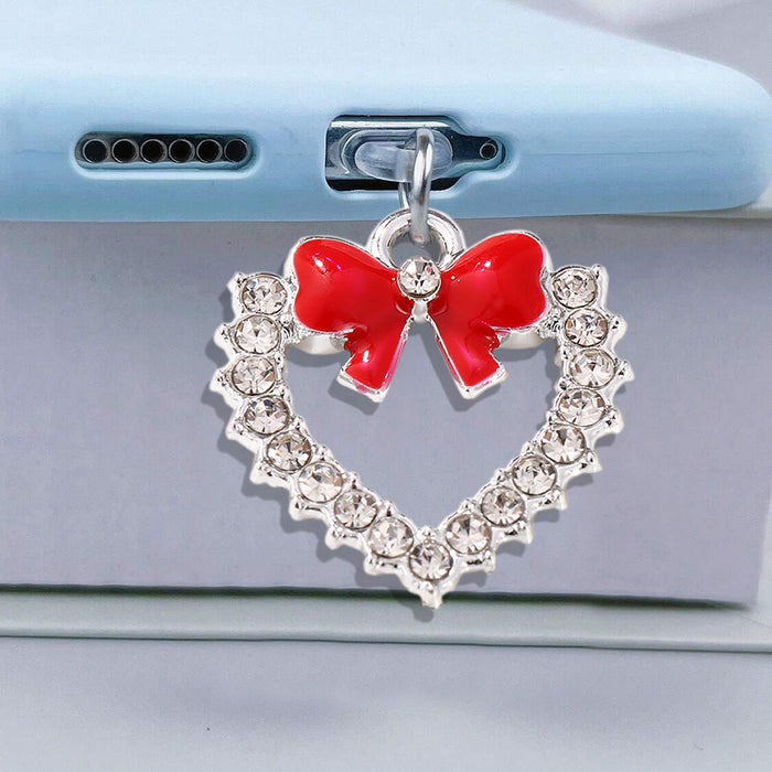 Wholesale Hollow out butterfly knot rhinestone heart Mobile Phone Stands