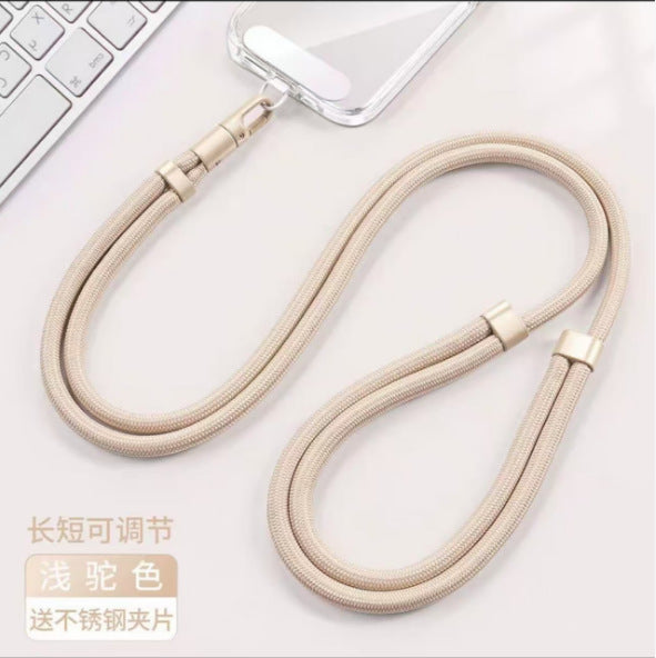 Wholesale Mobile phone lanyard  neck hanging  crossbody  retractable and adjustable anti-lost lanyard with stainless steel clip,  universal style