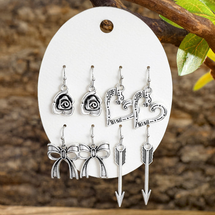 Wholesale Alloy Tassel Earring Set Retro Ethnic Style Bohemian Jewelry Accessory MOQ≥2