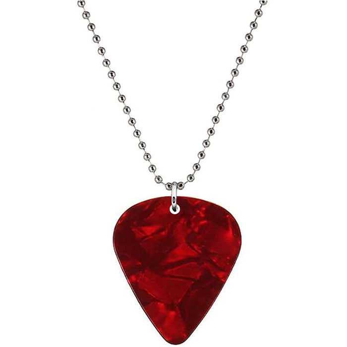 Wholesale jewelry guitar pick red print stainless steel Necklace