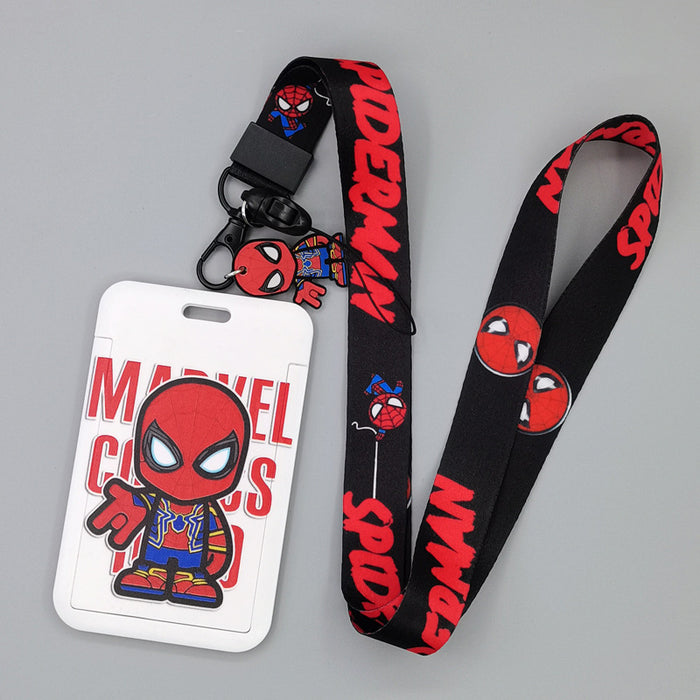 Wholesale Cartoon Superhero Bus Pass Holder With Neck Lanyard ABS Material Trendy Fashion Accessory