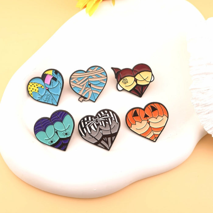 Wholesale Cartoon  heart-shaped pumpkin head bandage  bat fun clothing brooch
