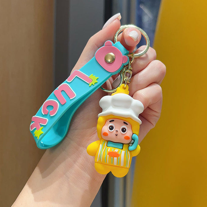 Wholesale Cartoon Star Character 3D PVC Keychain Bag Charm Stylish Student Backpack Pendant Birthday Gift Boutique Resale