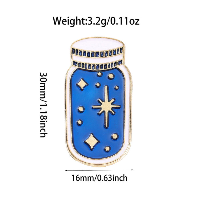 Wholesale Metal Wishing Bottle Brooch Starry Sky Cartoon Design Electroplated Finish Stylish Bag Pin For Students And Everyday Use
