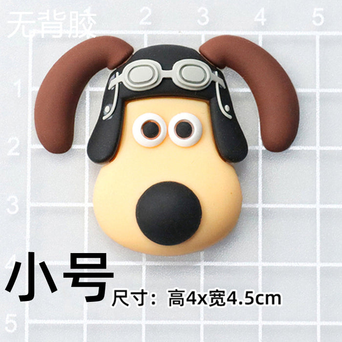 Wholesale 5pcs Cartoon Soft Rubber  Accessories Mobile Phone Shell Patch Hole Shoes Mouthwash Cup Three-dimensional Sticker  Puppy