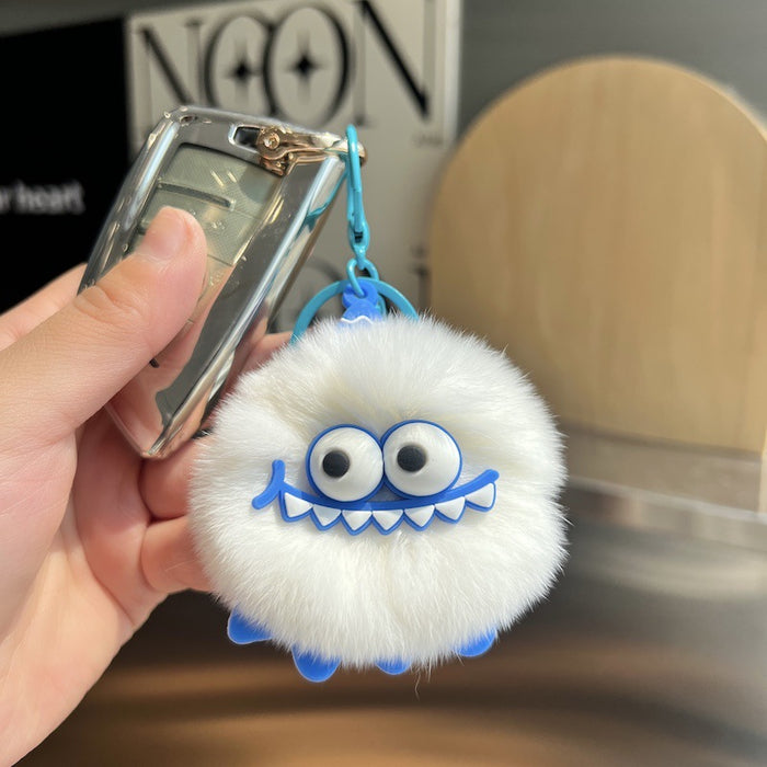 Wholesale Cute Car Keychain Pendant Plush Ball Doll Book Bag Pendant