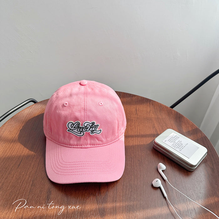 Wholesale Vintage washed embroidered letter baseball cap with wide brim, soft top, duckbill cap, versatile hat